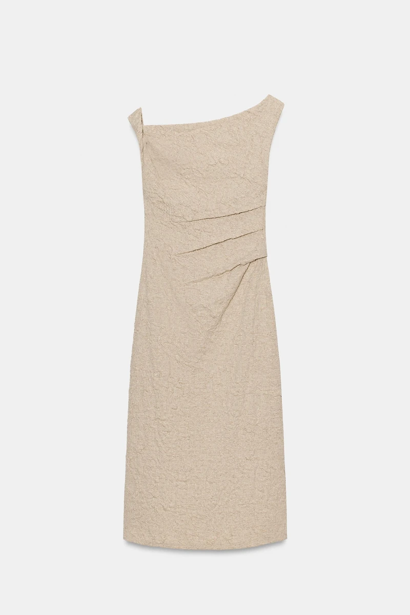 ROBE EN JACQUARD À PLIS