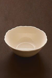 EARTHENWARE SALAD BOWL WITH RAISED-DESIGN EDGE
