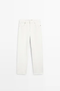 Straight-leg leather pants