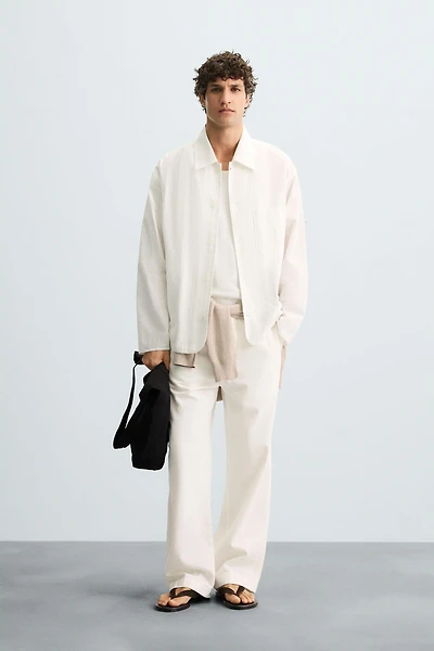TEXTURED WEAVE STRIPED SHIRT