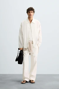 TEXTURED WEAVE STRIPED SHIRT