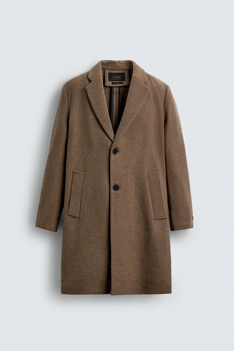 REGULAR FIT WOOL BLEND COAT