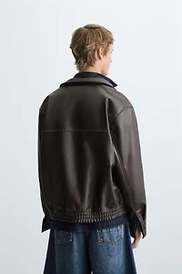 BLOUSON BOMBER MATIÈRE SYNTHÉTIQUE