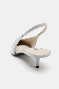 LEATHER KITTEN HEEL SHOES