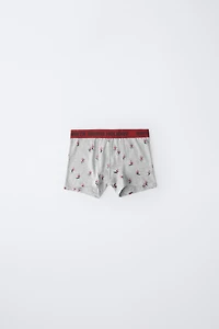 AGES 6-14 / THREE-PACK OF SANTA AND SNOWMAN BOXERS