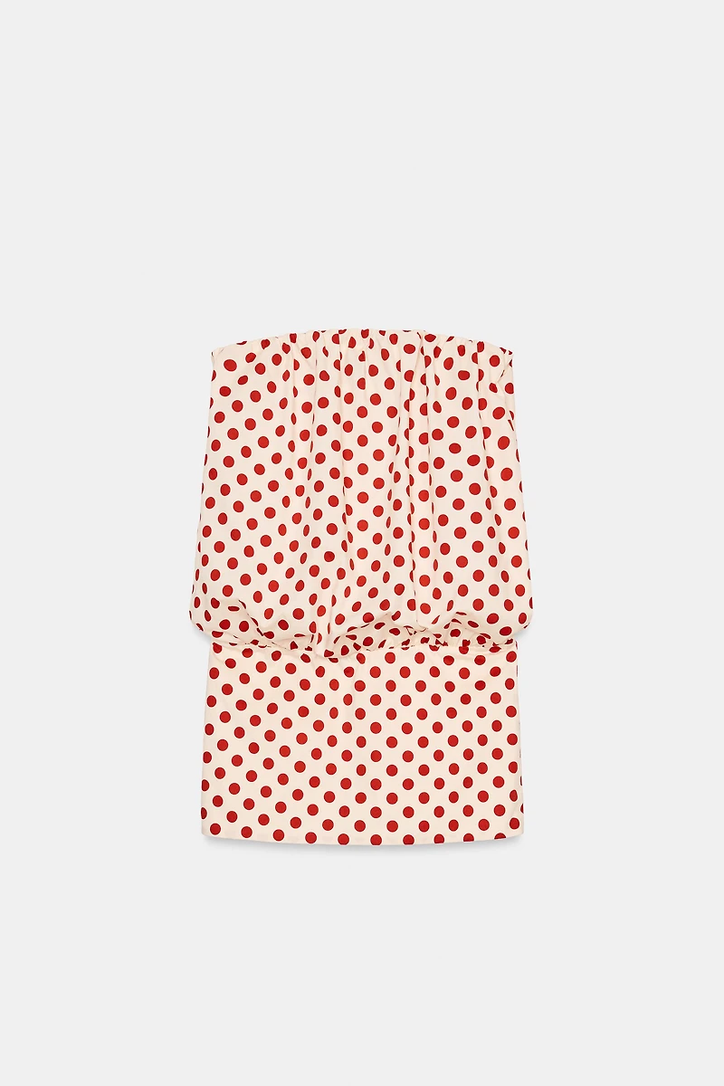 ROBE BUSTIER À POIS