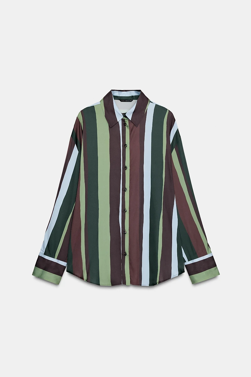 BLOUSE SATINÉE À RAYURES