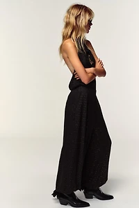 METALLIC THREAD BALLOON PANTS