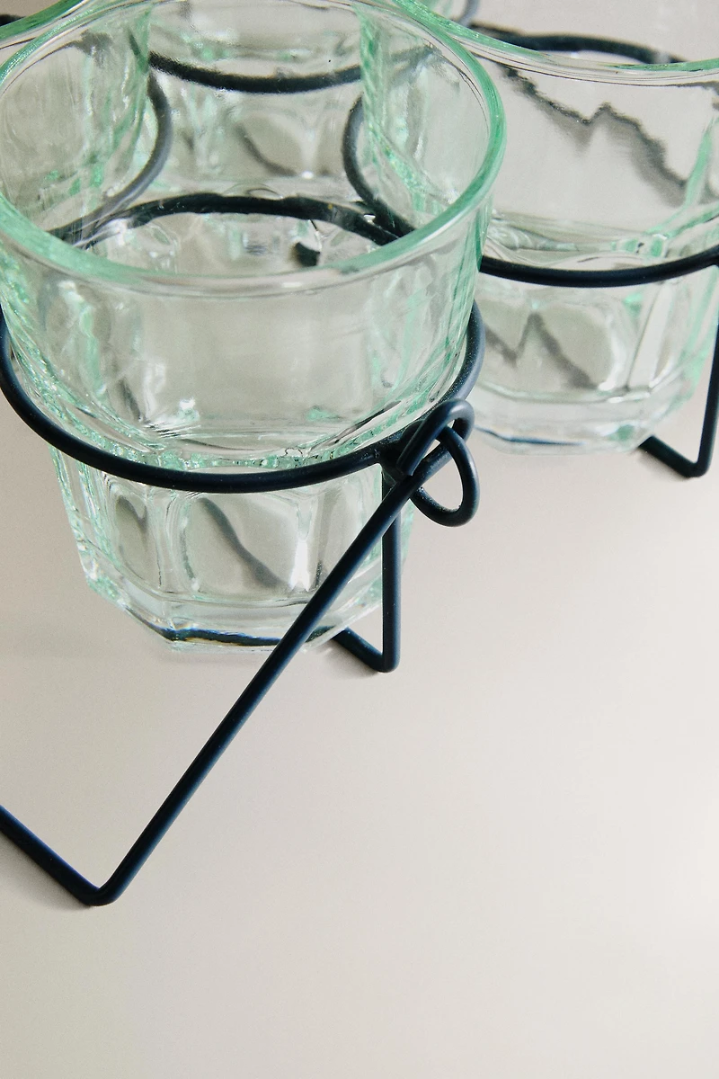 VERRE EN VERRE RECYCLABLE RELIEF