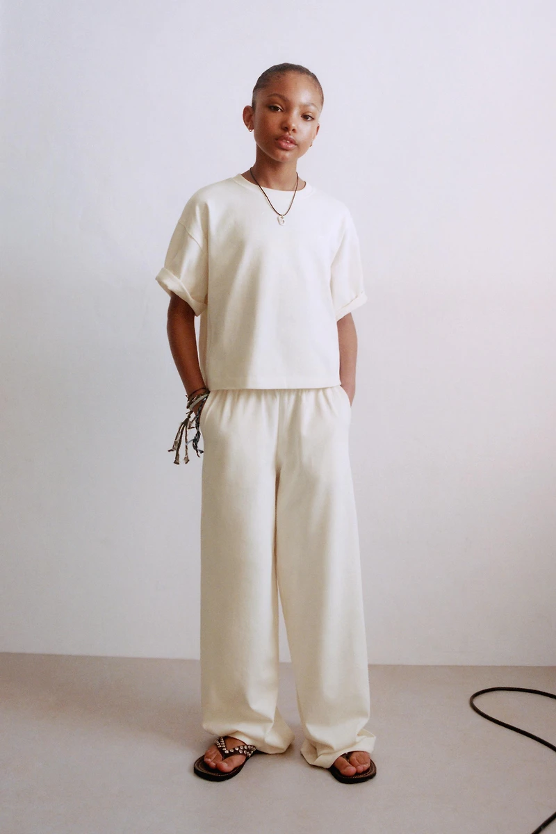 HEAVY JUMPER WIDE LEG PANTS