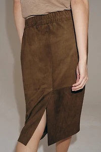 JUPE EN CUIR DAIM ZW COLLECTION ÉDITION LIMITÉE
