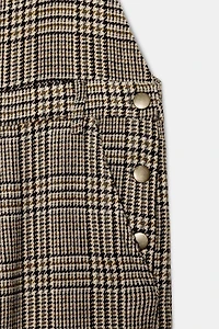 PLAID WOOL BLEND LONG JUMPSUIT