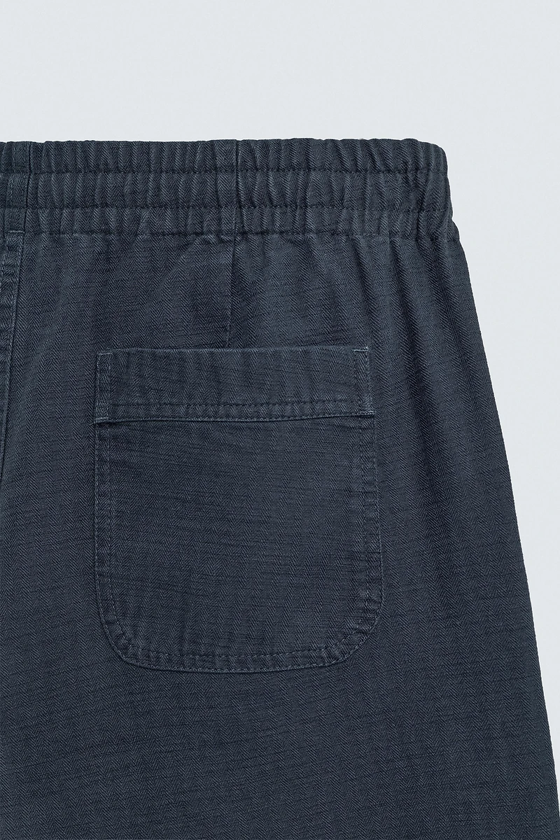 HERRINGBONE RELAXED FIT PANTS