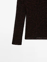 Mouliné cotton blend knit sweater