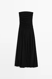 Strapless balloon midi dress