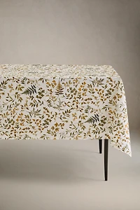 RESIN-COATED COTTON TABLECLOTH WITH LEAVES