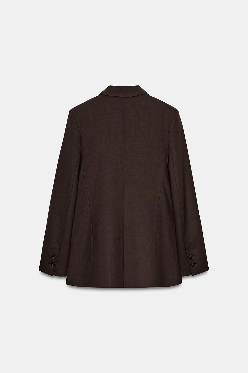 DOUBLE BREASTED BLAZER WITH SHOULDER PADS