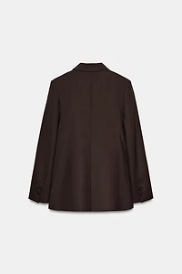 DOUBLE BREASTED BLAZER WITH SHOULDER PADS