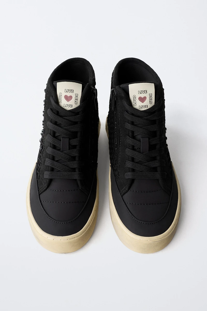 RHINESTONE HIGH TOP SNEAKERS