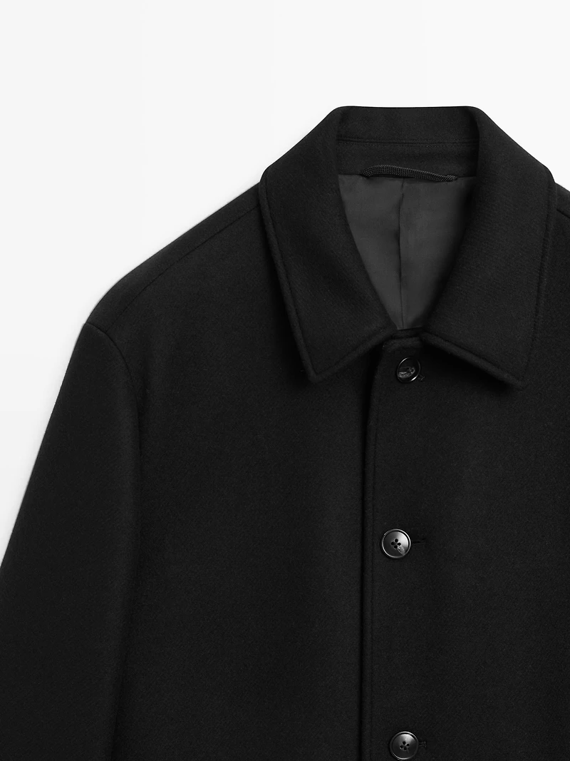Manteau mi-long en laine mélangée