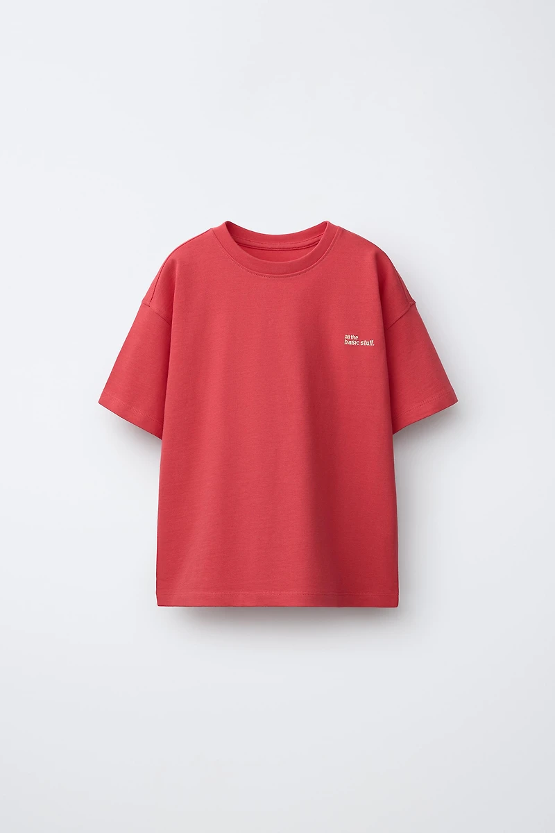 HEAVYWEIGHT EMBROIDERED TEXT T-SHIRT