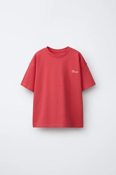 HEAVYWEIGHT EMBROIDERED TEXT T-SHIRT