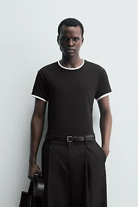 CONTRAST TRIM T-SHIRT