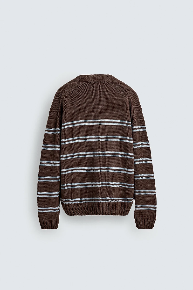 CARDIGAN JACQUARD RAYURES