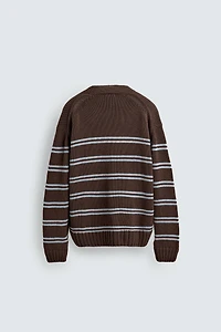 CARDIGAN JACQUARD RAYURES