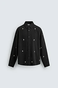 EMBROIDERED FLOWY SHIRT