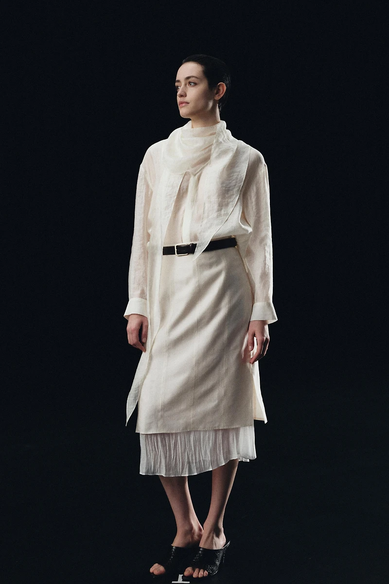 ZW COLLECTION COMBINATION MIDI SKIRT