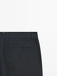 Pantalon tapered 100 % lin