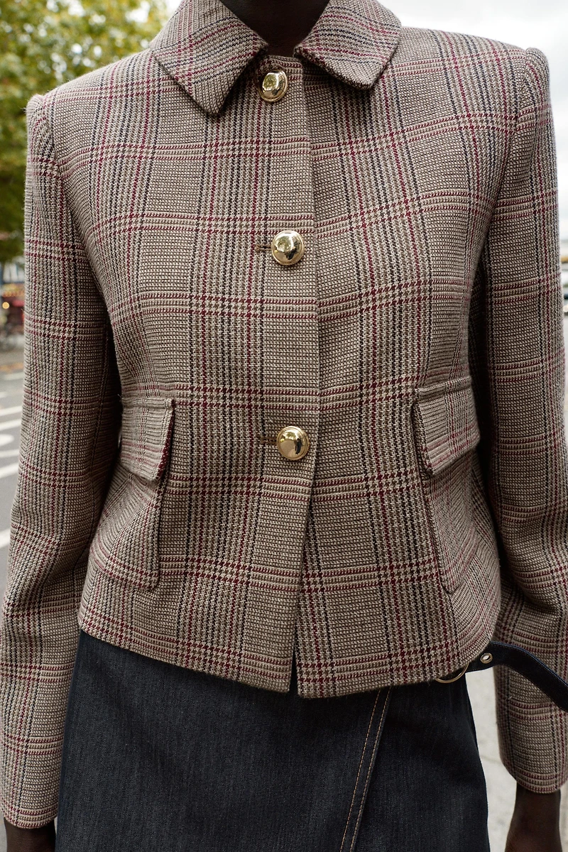 HOUNDSTOOTH CROPPED BLAZER