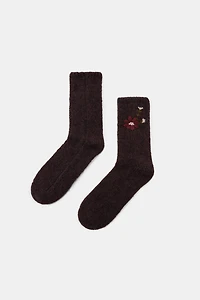 EMBROIDERED FLORAL SOCKS