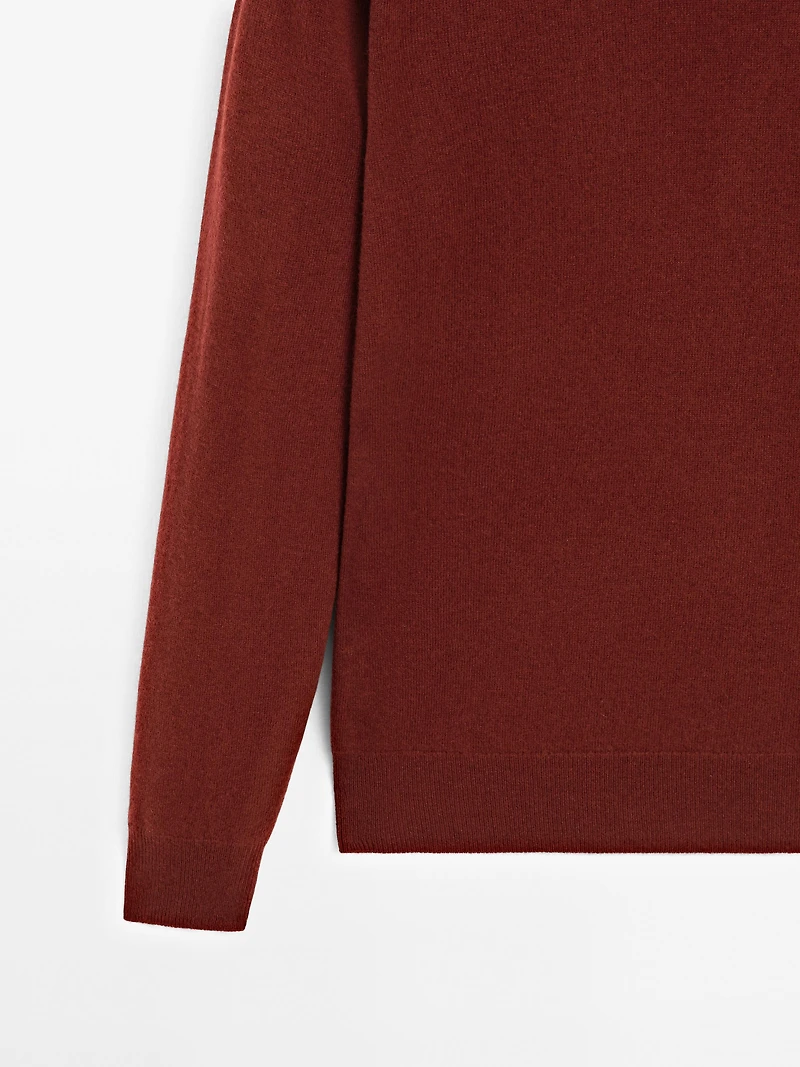 Wool blend crew neck sweater