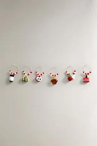 SET OF PICNIC GLASS CHARMS (SET OF 6)