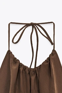 FLOWY OPEN-BACK HALTER DRESS