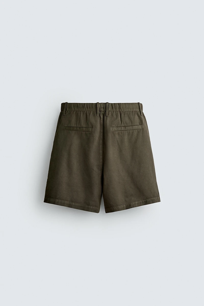 COTTON-LYOCELL REGULAR FIT SHORTS