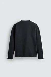 SWEAT COL ROND FINITION IRRÉGULIÈRE