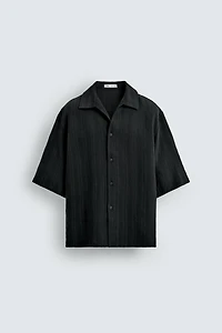 STRIPED JACQUARD BOXY FIT SHIRT