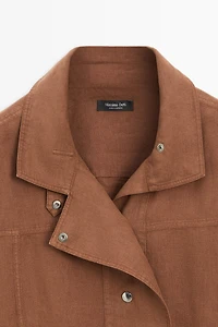 Chemise lin 100 % boutons-pression