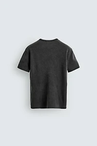 WASHED PRINT KNIT T-SHIRT