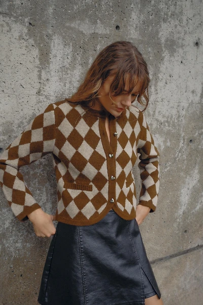 JACQUARD ARGYLE CARDIGAN