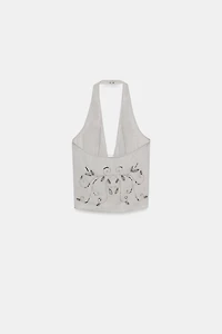 BEADED HALTER TOP