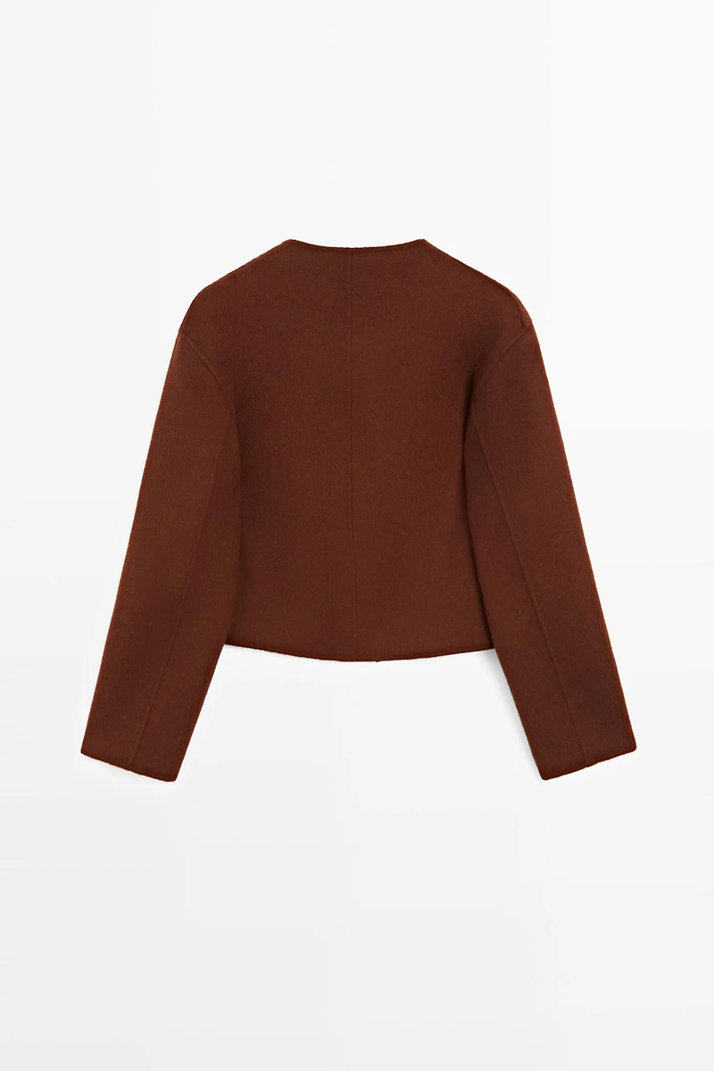 Button detail cape jacket