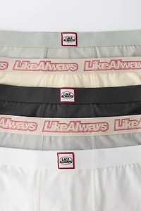 6-14 ANS / LOT DE CINQ BOXERS À ÉTIQUETTE