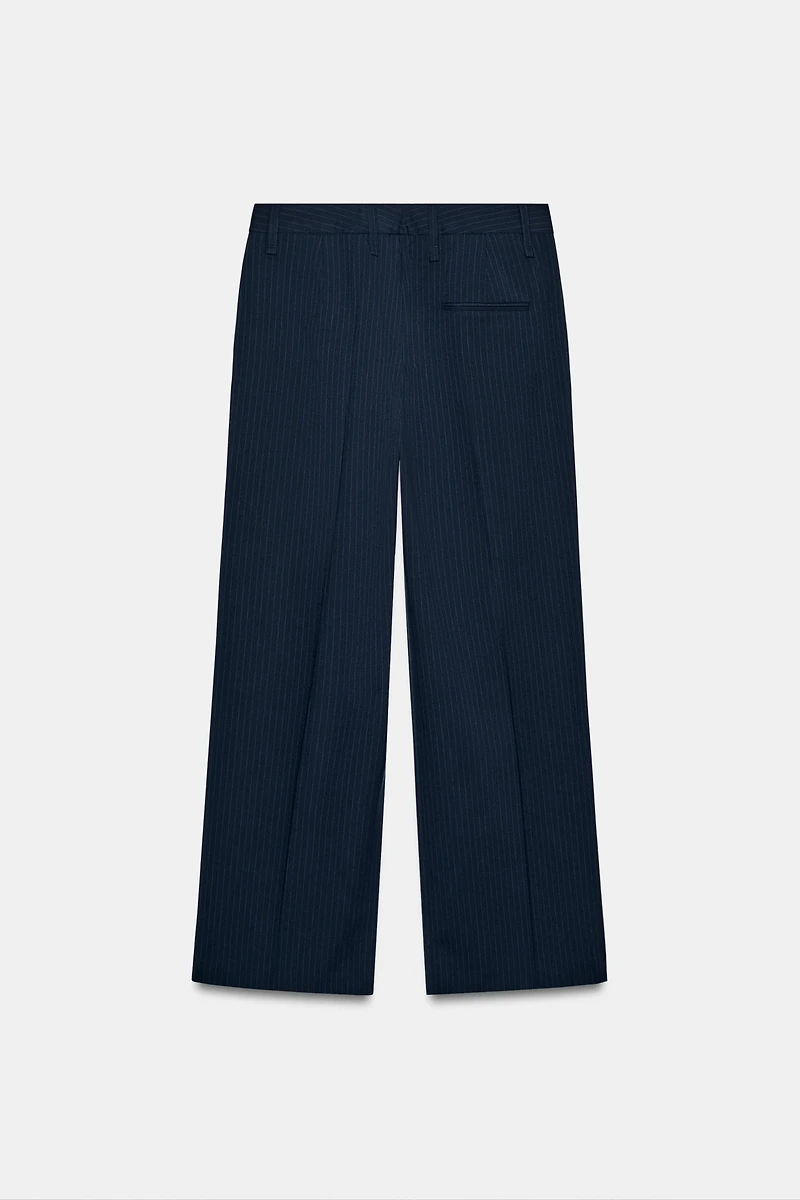 PANTALON À RAYURES ET BOUTONS AU BAS ZW COLLECTION