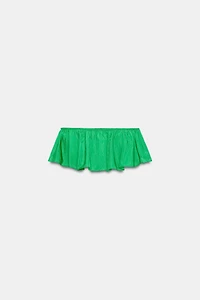 TOP BANDEAU EN TAFFETAS À VOLANT