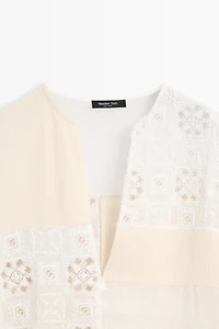 Flowing embroidered kaftan dress