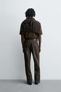 WAXED FINISH STRAIGHT FIT JEANS